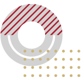Decorative circle and stripe icon.